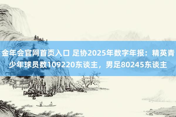 金年会官网首页入口 足协2025年数字年报：精英青少年球员数109220东谈主，男足80245东谈主