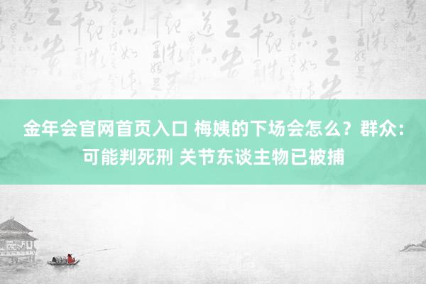 金年会官网首页入口 梅姨的下场会怎么？群众：可能判死刑 关节东谈主物已被捕