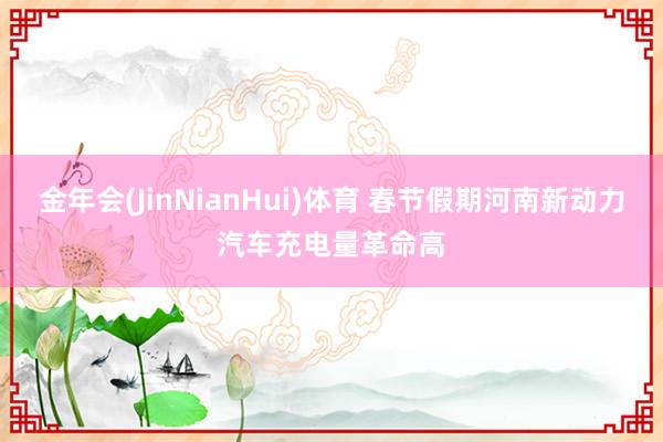 金年会(JinNianHui)体育 春节假期河南新动力汽车充电量革命高