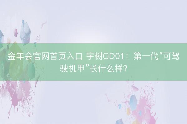 金年会官网首页入口 宇树GD01:第一代“可驾驶机甲”长什么样?