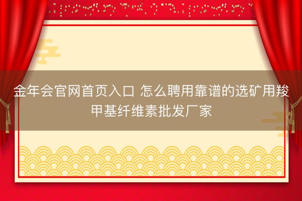金年会官网首页入口 怎么聘用靠谱的选矿用羧甲基纤维素批发厂家