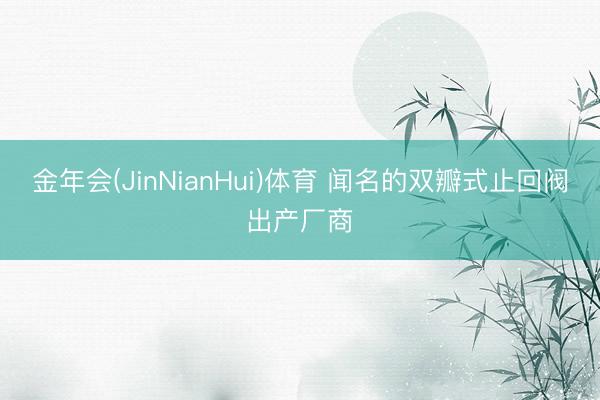 金年会(JinNianHui)体育 闻名的双瓣式止回阀出产厂商