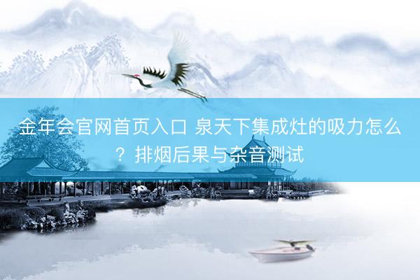 金年会官网首页入口 泉天下集成灶的吸力怎么？排烟后果与杂音测试