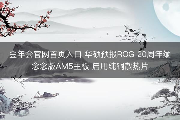 金年会官网首页入口 华硕预报ROG 20周年缅念念版AM5主板 启用纯铜散热片