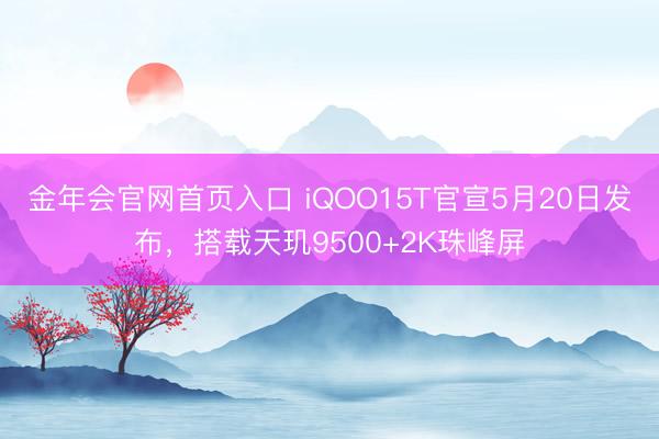 金年会官网首页入口 iQOO15T官宣5月20日发布，搭载天玑9500+2K珠峰屏