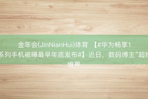 金年会(JinNianHui)体育 【#华为畅享100系列手机被曝最早年底发布#】近日，数码博主“超维界