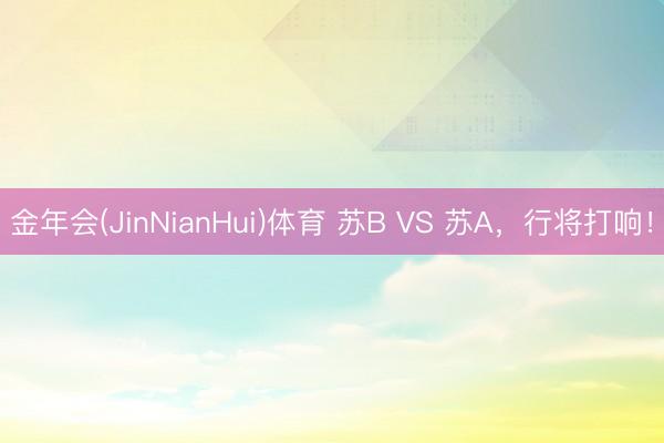 金年会(JinNianHui)体育 苏B VS 苏A，<a href=