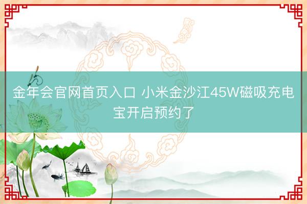 金年会官网首页入口 小米金沙江45W磁吸充电宝开启预约了
