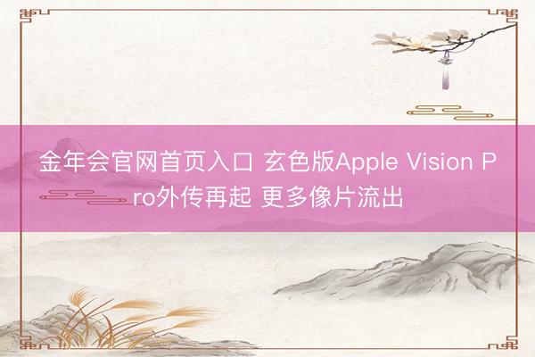 金年会官网首页入口 玄色版Apple Vision Pro外传再起 更多像片流出