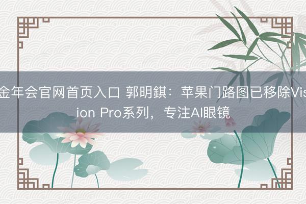金年会官网首页入口 郭明錤：苹果门路图已移除Vision Pro系列，专注AI眼镜