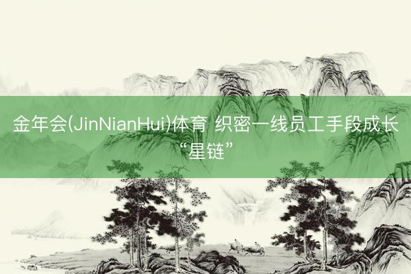 金年会(JinNianHui)体育 织密一线员工手段成长“星链”