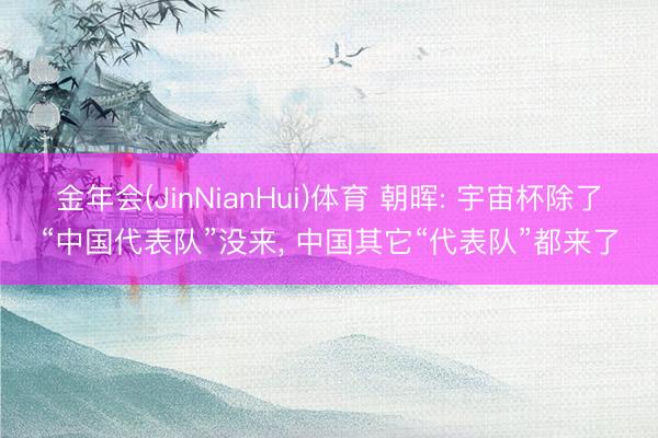 金年会(JinNianHui)体育 朝晖: 宇宙杯除了“中国代表队”没来, 中国其它“代表队”都来了